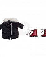 Original Character Parts for Nendoroid Doll figúrkas Warm Clothing Set: Boots & Mod Coat (Black)